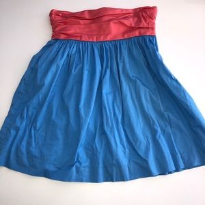 Emma graham a-line skirt blue pink 6 cotton